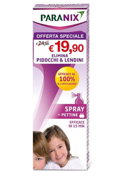 Trattamento Spray Pidocchi E Lendini Paranix 100 Ml + Pettine Taglio Prezzo