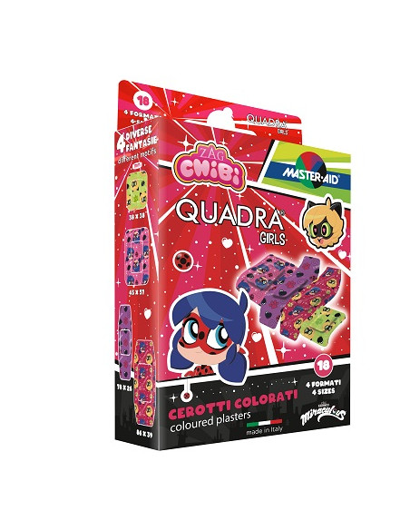 Cerotto Master-aid Quadra Girls Lady Bug Assortiti 18 Pezzi