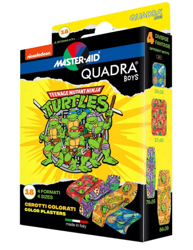 Cerotto Master-aid Quadra Boys Ninja Turtles Assortiti 18 Pezzi