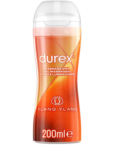 Durex Massage 2 In 1 Gel Massaggio Corpo E Lubrificante Ylang Ylang 200 Ml
