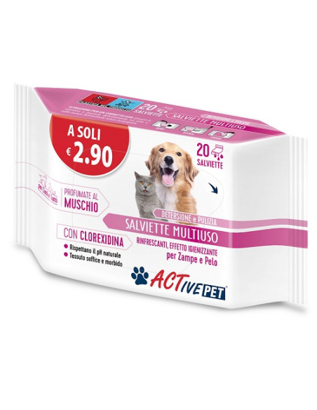 Active Pet Salviette Clx 20 Pezzi