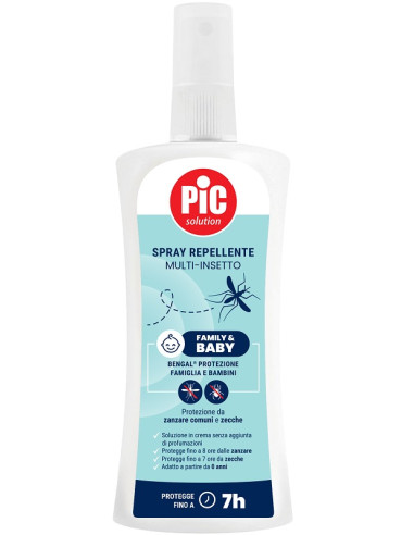 Pic Solution Bengal Family & Baby Protezione Famiglia E Bambini Spray Repellente Multi Insetto 100 Ml