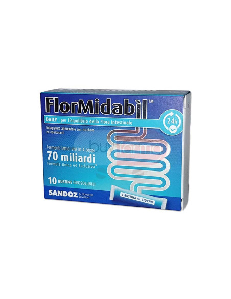 FlorMidabil Daily - 10 Bustine Orosolubili Fermenti Lattici Vivi