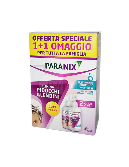 Paranix Bi-Pack - Trattamento Shampoo + Pettine da 2x200ml