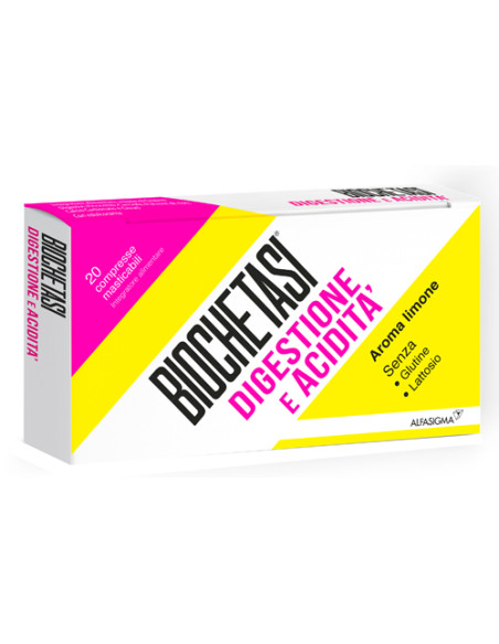 Biochetasi Acidita' E Digestione 20 Compresse Masticabili Aroma Limone