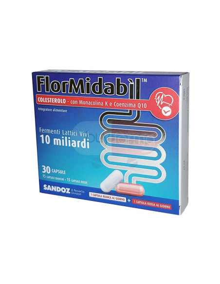 FlorMidabil Colesterolo - 30 Capsule Integratore Fermenti Lattici Vivi