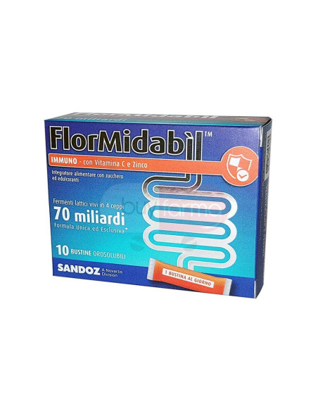 FlorMidabil Immuno - 10 Bustine Orosolubili Fermenti Lattici Vivi