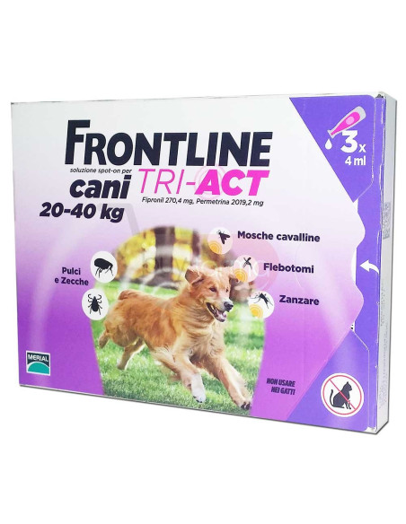 Frontline Tri-Act - Cani da 20 - 40 Kg 3 Pipette da 4ml