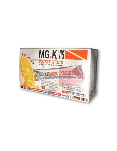 MG K Vis Pocket Stick - Integratore Gusto Arancia da 12 Stick