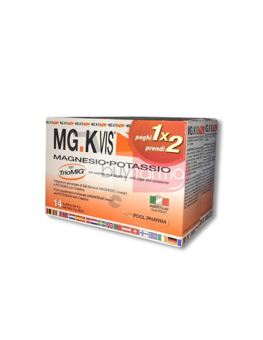 MG K Vis Magnesio e Potassio - Integratore Alimentare da 14 + 14 Buste