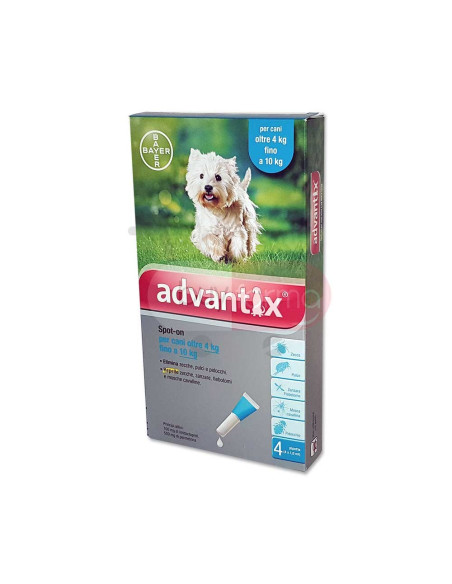 Advantix Spot-on - Cani da 4 - 10 Kg 4 Pipette da 1ml
