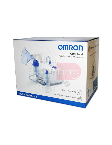 Omron C102 Total - Aerosol Nebulizzatore a Compressore + Doccia Nasale